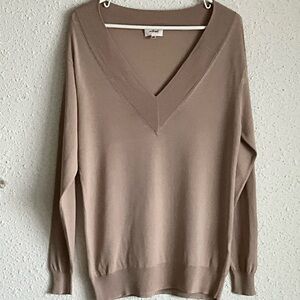 Wilfred (Aritzia) Neutral V-Neck Knit Sweater – XXS